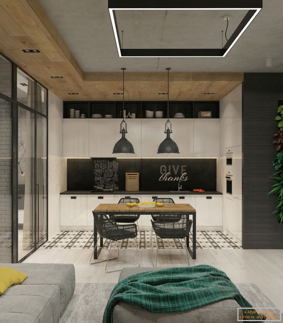 Interior design in stile loft