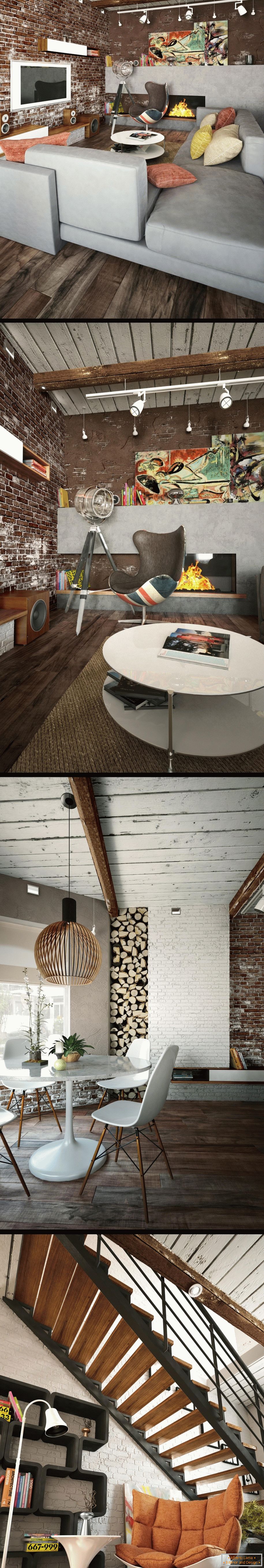 Interior design in stile loft