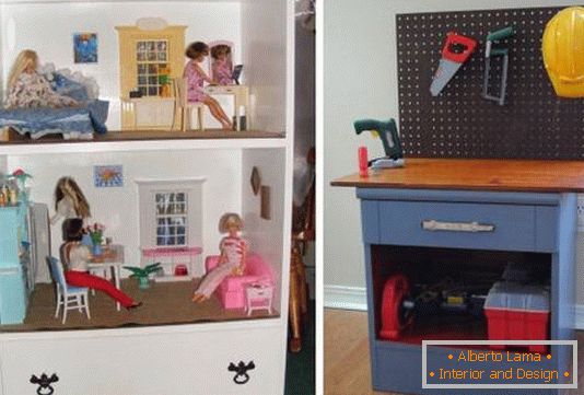 Rifacimento di una vecchia cassettiera per mobili per bambini