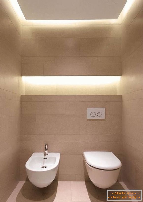 Elegante design di servizi igienici con luci integrate