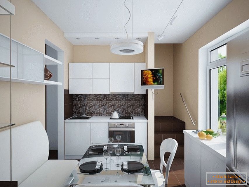 Esempio di interior design di una piccola cucina nella foto