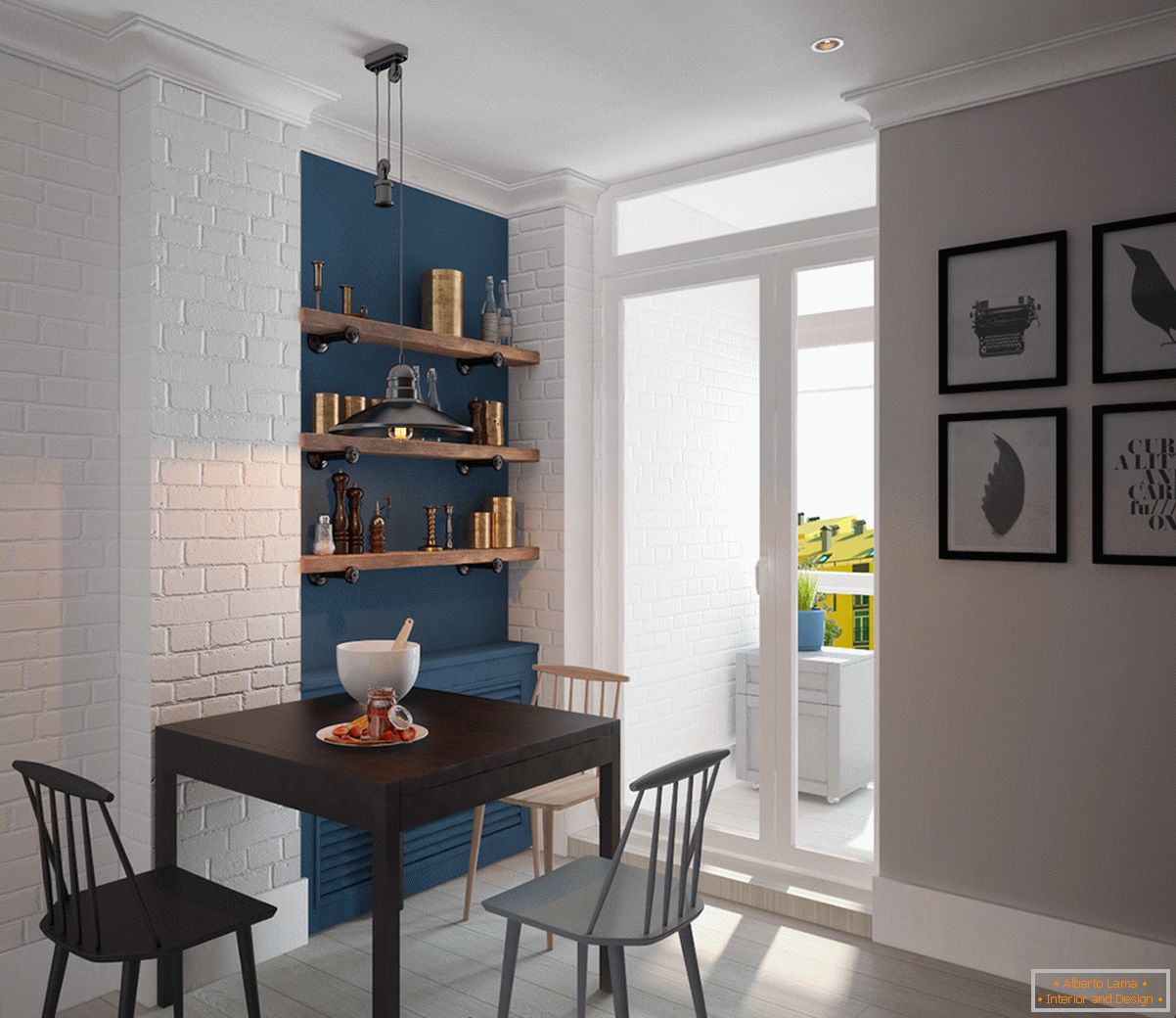 Esempio di interior design di una piccola cucina nella foto