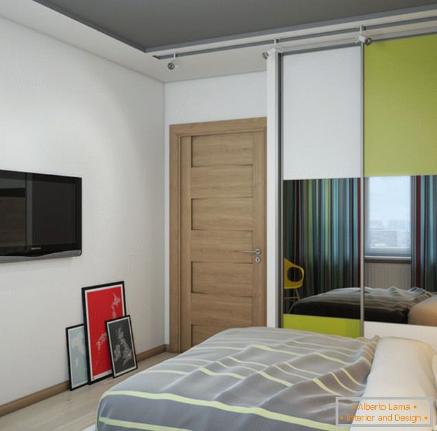 Il design di un ampio appartamento con una camera da letto di 87 metri quadrati