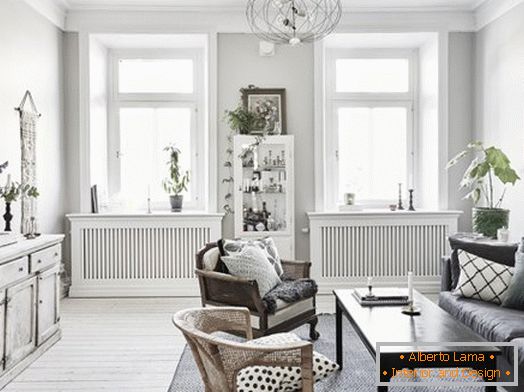 Design classico di un appartamento in stile scandinavo