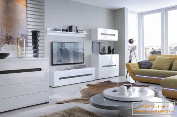 Mobili da soggiorno modulari bianchi in stile moderno