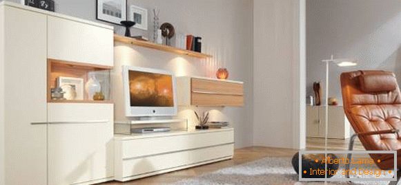 Bellissimi mobili da soggiorno bianchi in stile moderno