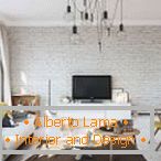 Lampadario in stile loft nel soggiorno