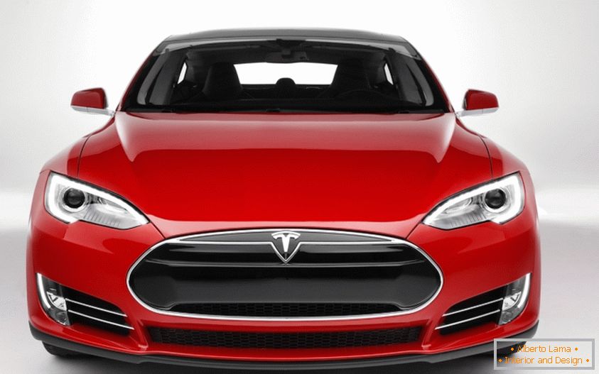 disegno кузова Tesla в красном