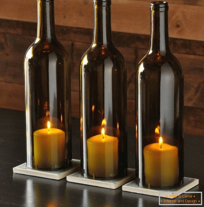 Bottiglie senza fondo per candele