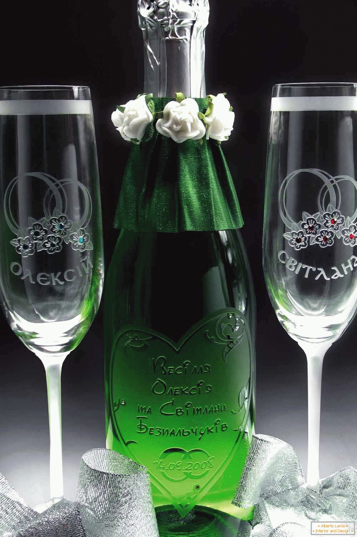 Bicchieri da sposa e champagne