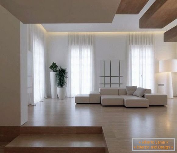 Design moderno di un soggiorno in una casa privata o di campagna