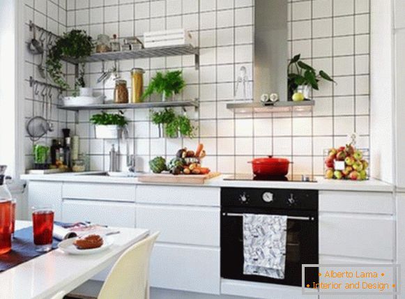 Interior design di una piccola cucina - вариант 1