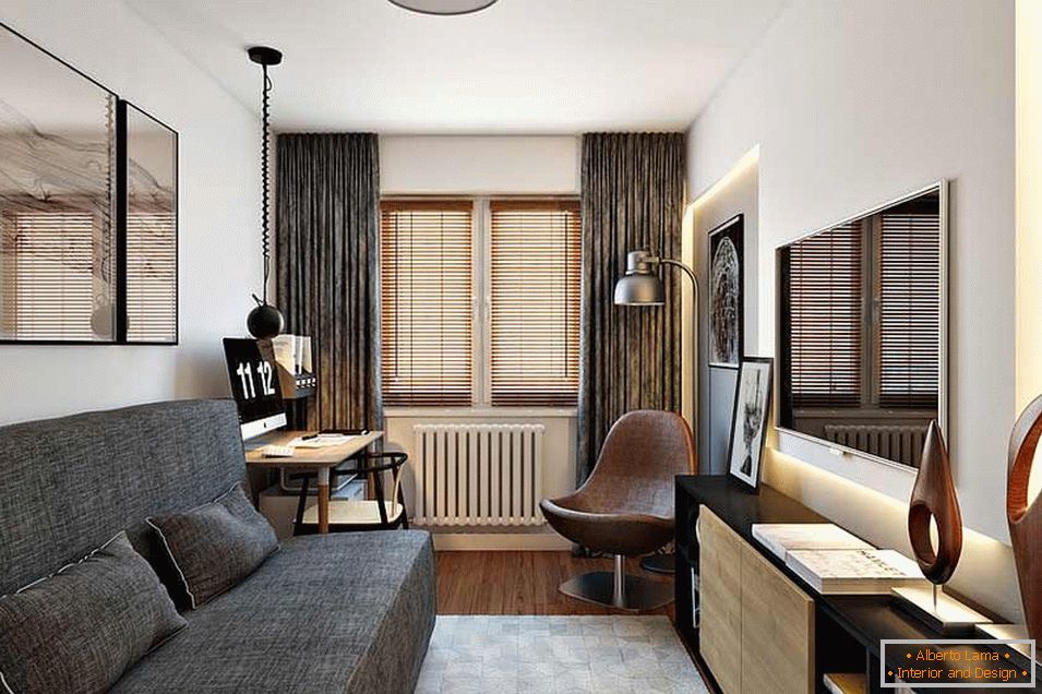 Il design di un appartamento con due camere da letto di 45 metri quadrati. m