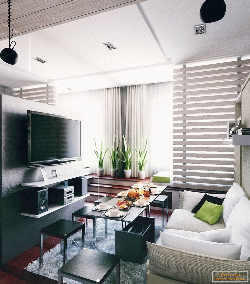 Interior design di un piccolo appartamento in stile loft - фото 2