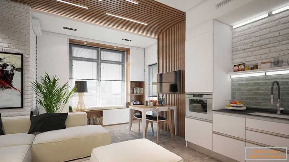 Interior design di un piccolo appartamento in colori chiari - фото 4
