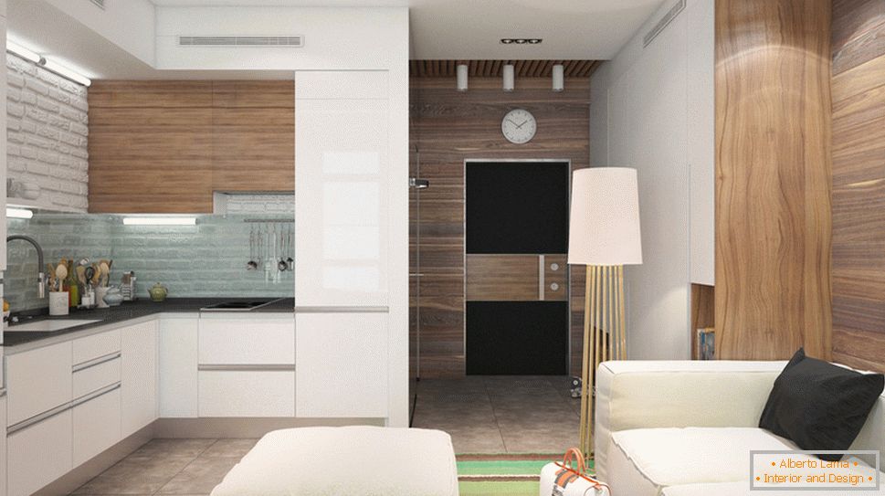 Interior design di un piccolo appartamento in colori chiari - фото 5