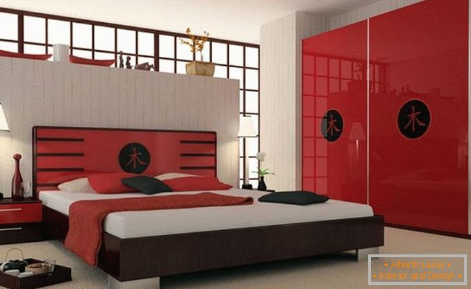 design camera da letto rossa, foto 11
