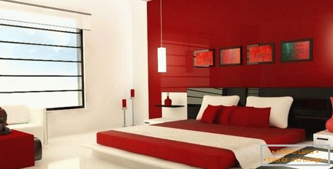 design camera da letto rossa, foto 24
