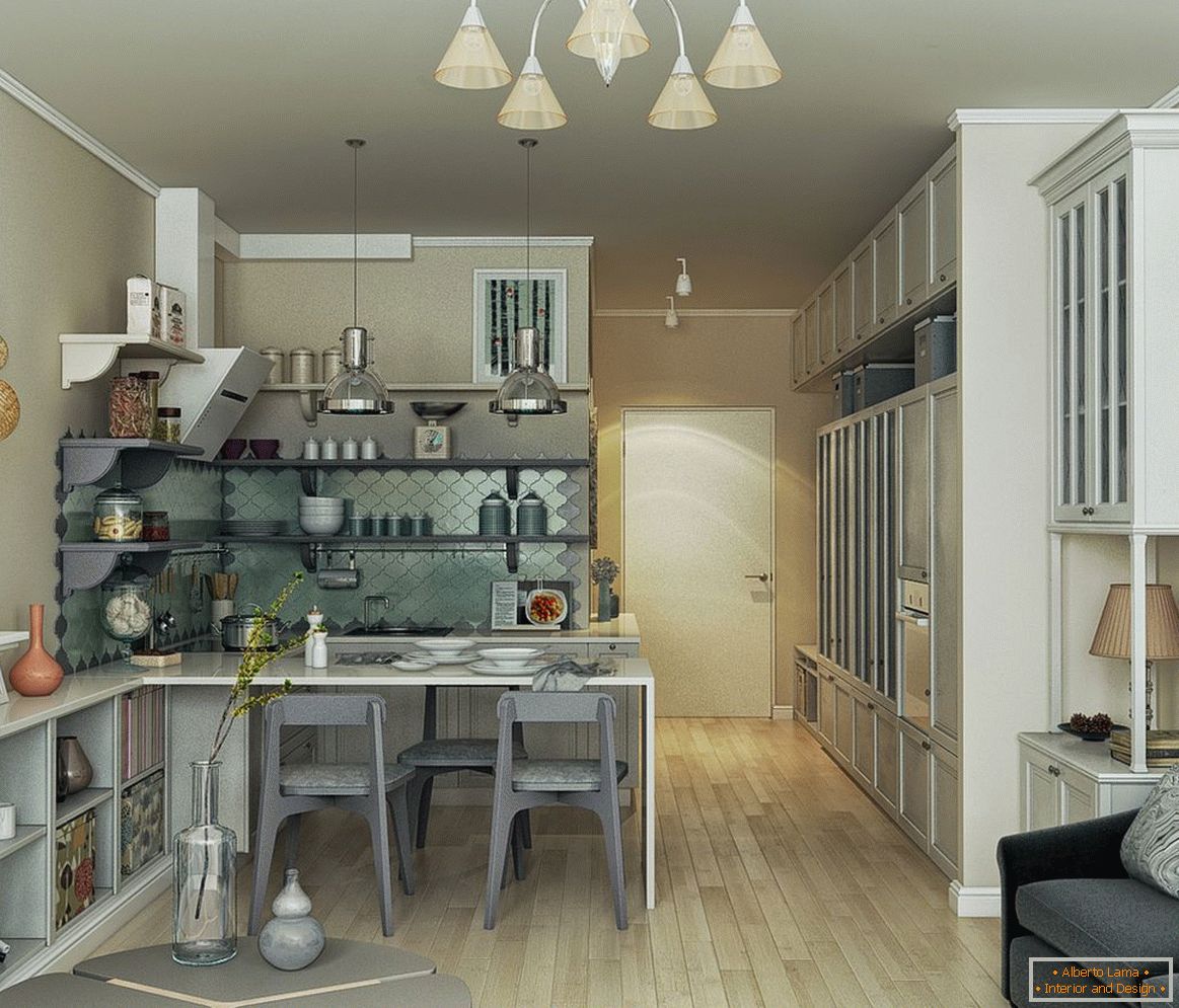 Design cucina-soggiorno