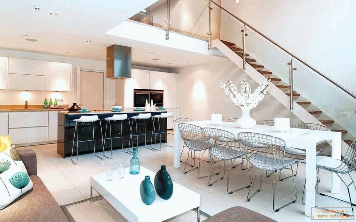cucina design sala da pranzo soggiorno in una casa privata