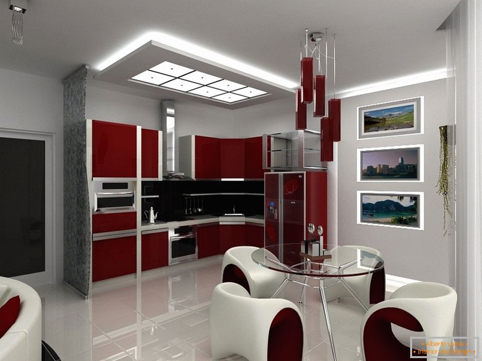 Cucina-studio in stile moderno