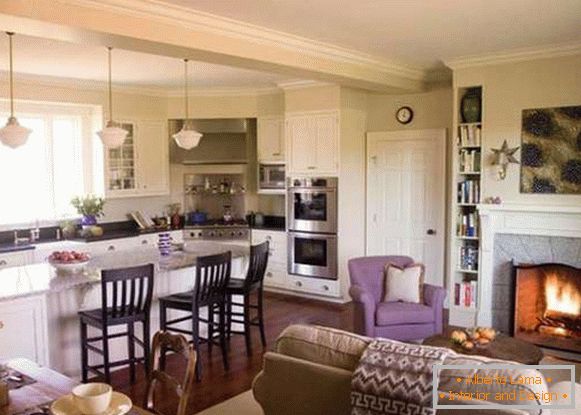 design da studio in cucina combinato con un soggiorno, foto 35