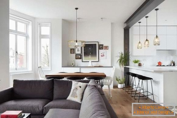 Cucina moderna soggiorno in una casa privata - foto design