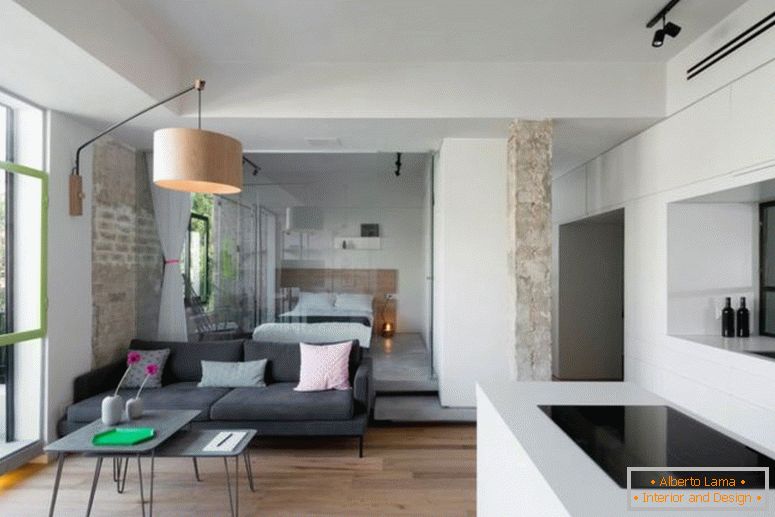 Tel-Aviv-appartamento-con-giapponese-design-influenze-camera da letto-behind-divano