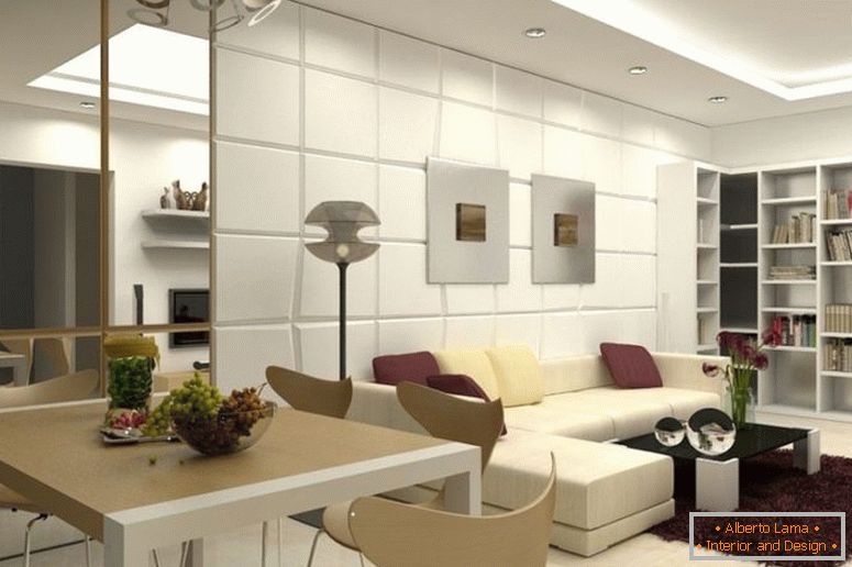 inspiring-moderno-pranzo-e-soggiorno-design-for-piccolo-appartamento-con-beige-similpelle-sezione-divano-e-nero-vetro-tavolino-on-rosee-marrone-tappeti-come- così-come-cool-angolo-legno-librerie-1120x7