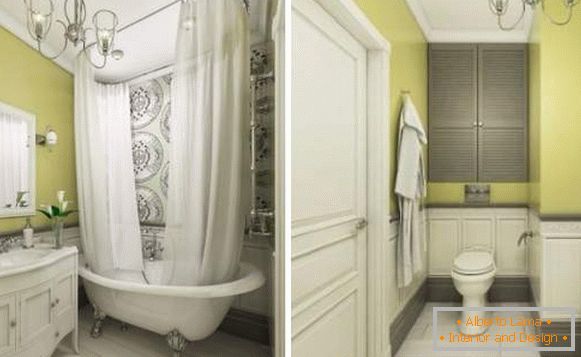 Idee per la progettazione di monolocali 40 mq M - foto di un bagno in stile classico