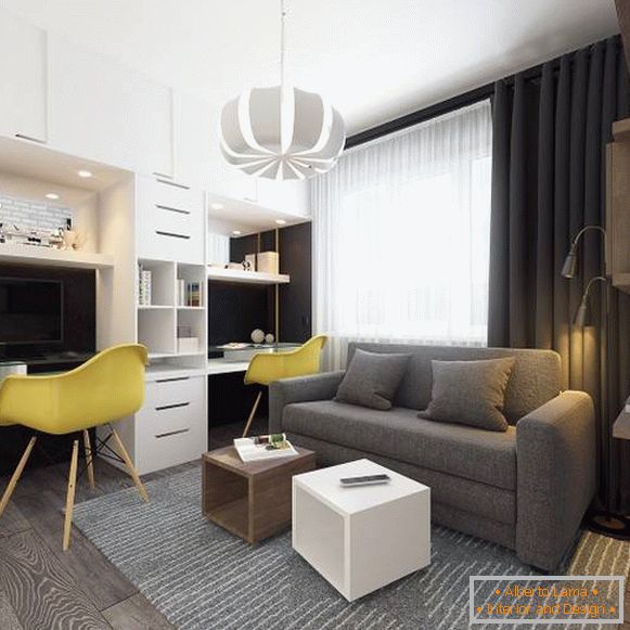 appartamento con una camera da letto-40-m²-soggiorno piccolo