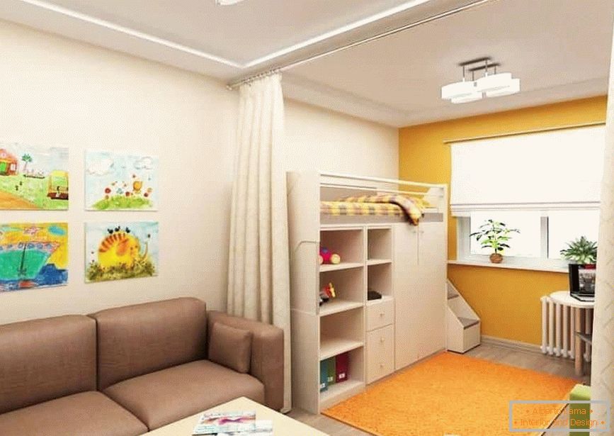 Area per bambini in appartamento con una camera
