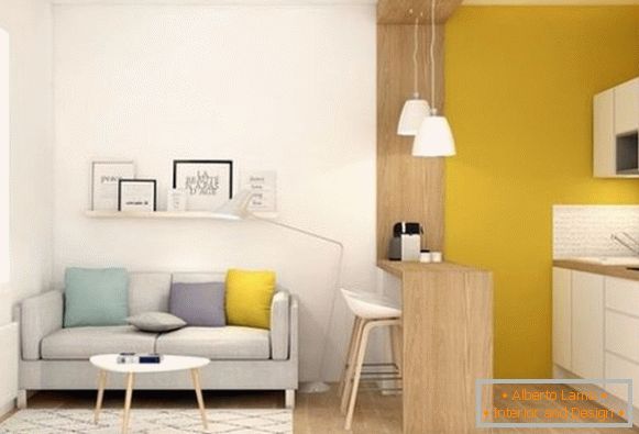 Design dell'appartamento con una camera - foto 3