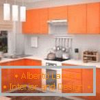 Cucina semplice in colore arancione