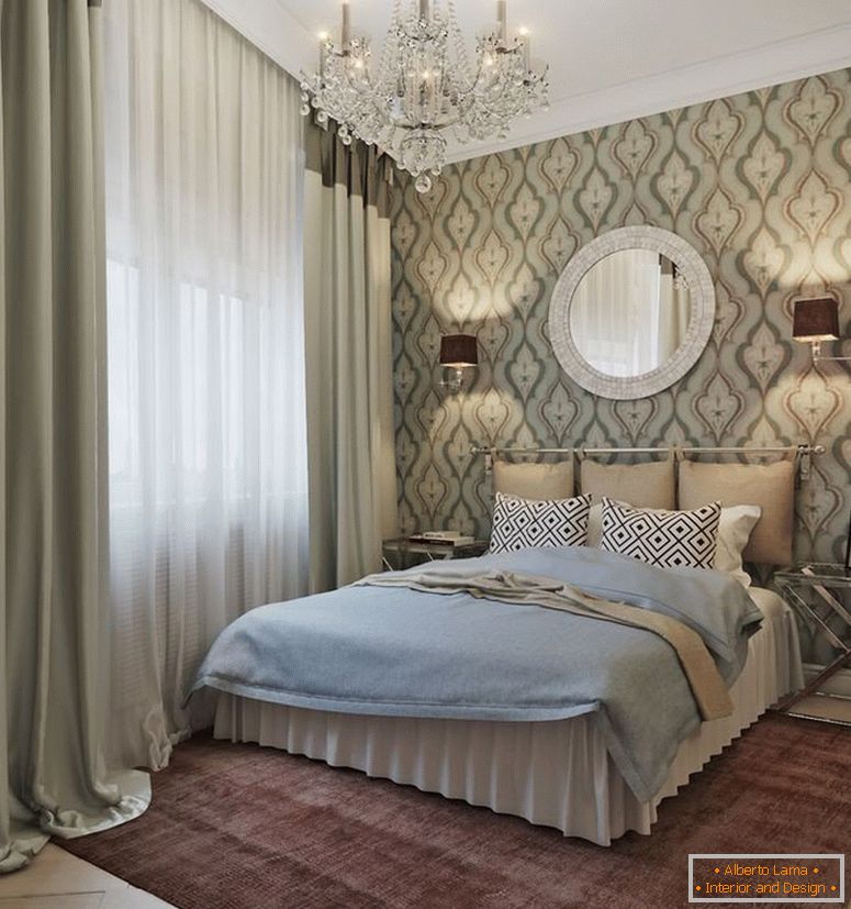 Elegante camera da letto in stile classico