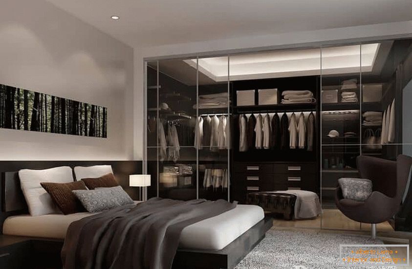 Design della camera da letto con armadio