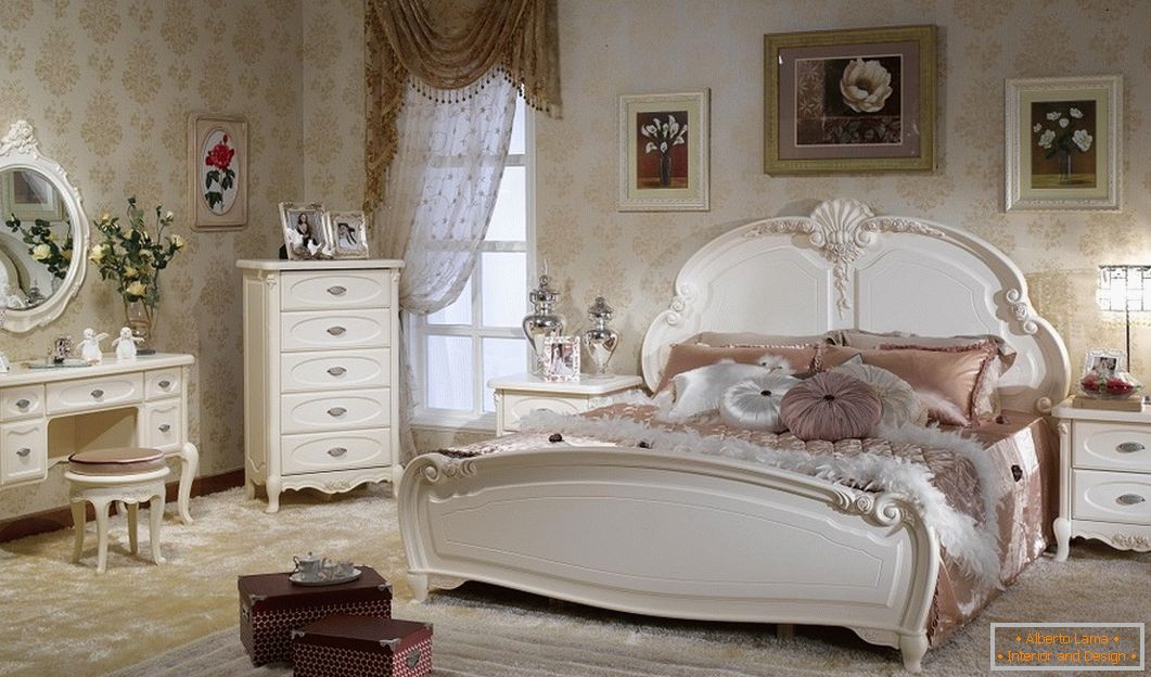 Design della camera da letto in stile francese