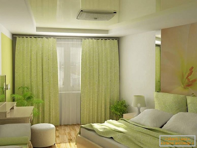 Design della camera da letto in oliva
