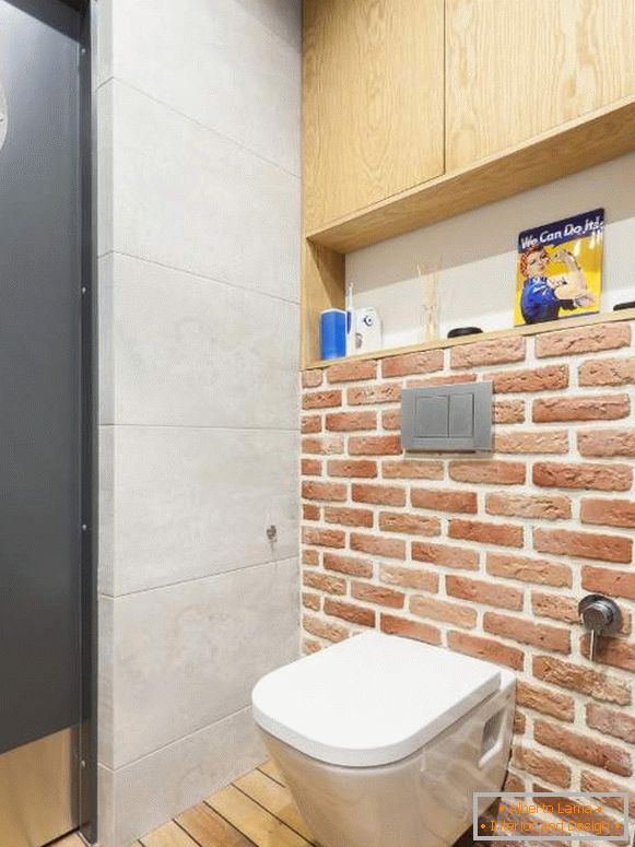 Progettazione di un piccolo servizio igienico - foto nello stile di un loft