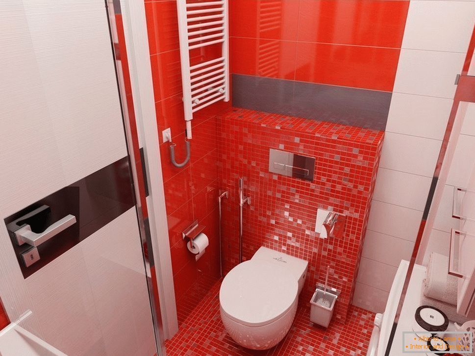 Piastrella rossa in bagno