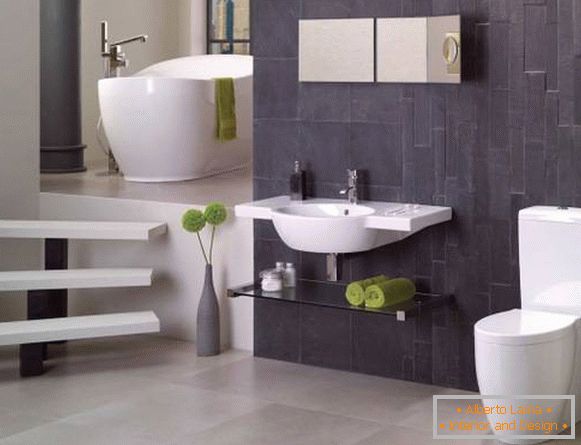 Design di un bagno con una bella combinazione di colori