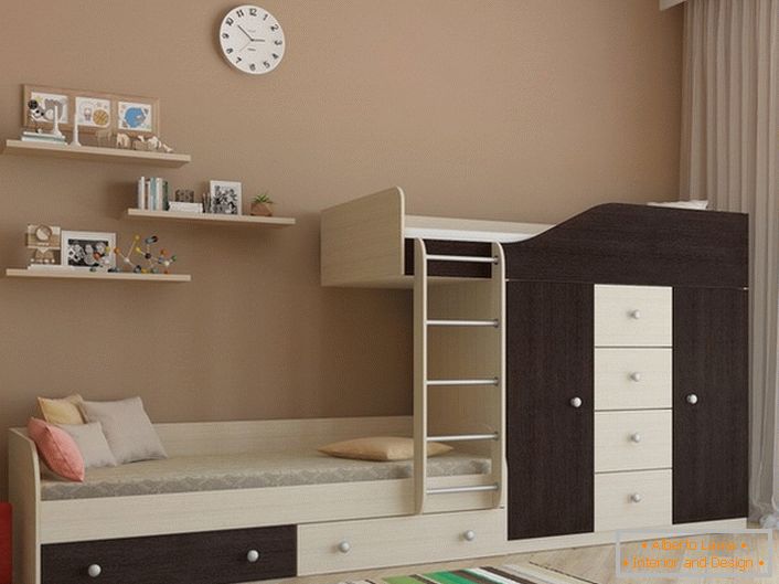 L'arredamento creativo della camera da letto per bambini wenge si adatterà all'interno di qualsiasi stile. 