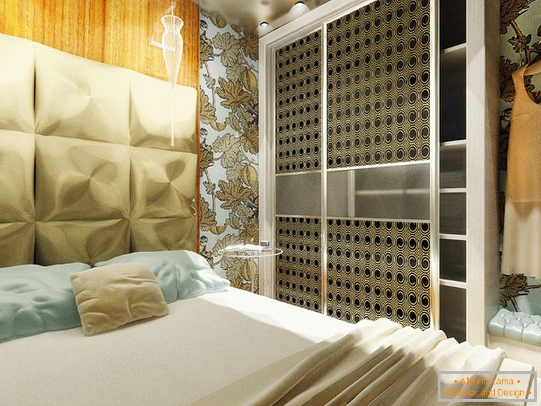 Una camera da letto accogliente in colori pastello