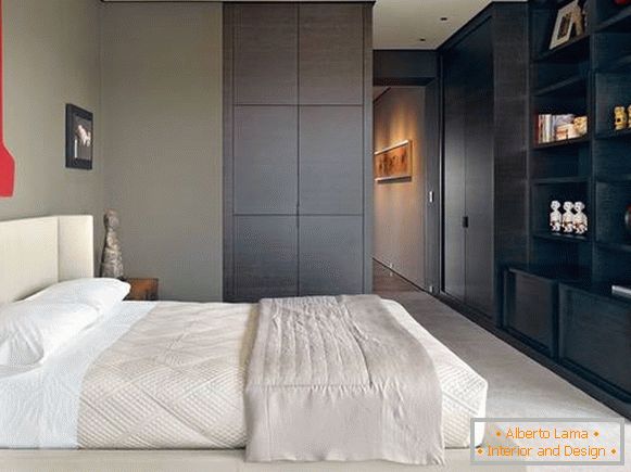 Design elegante camera da letto con armadio con mobili incorporati