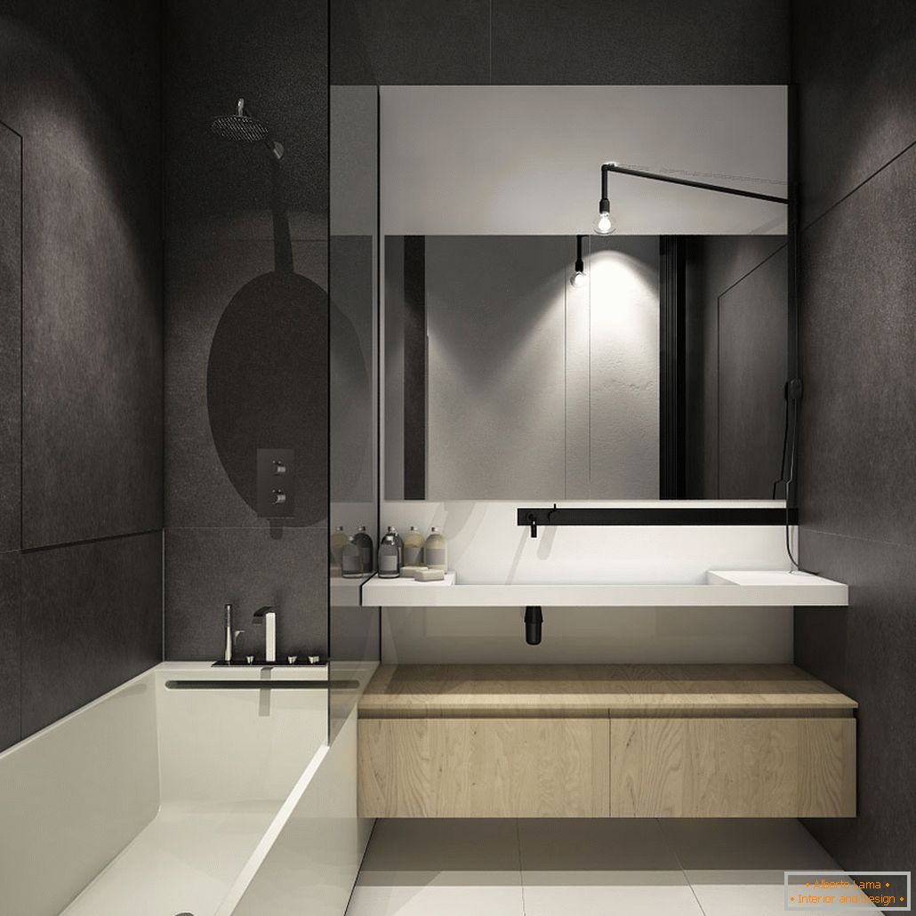 Design del bagno per un piccolo appartamento in stile loft