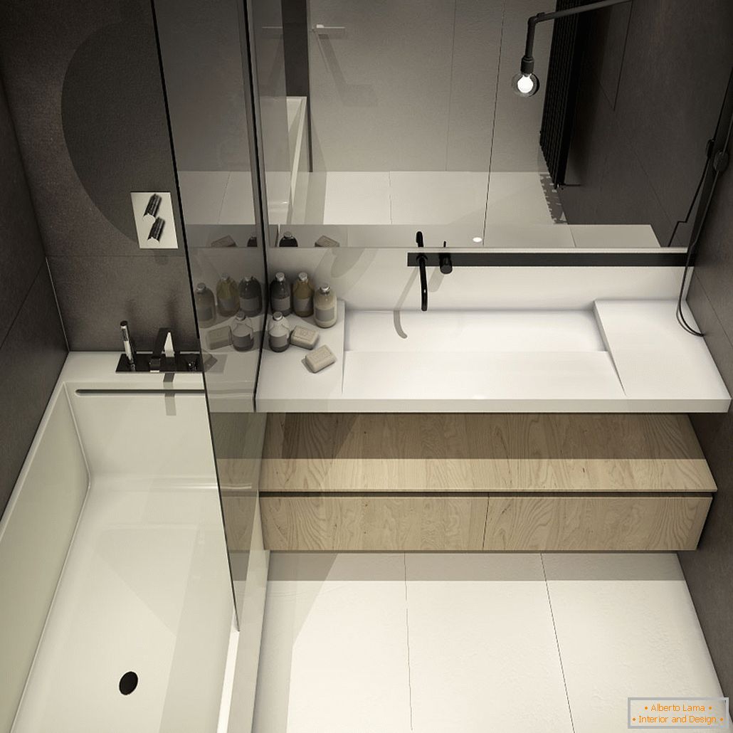 Design del bagno per un piccolo appartamento in stile loft - фото 2