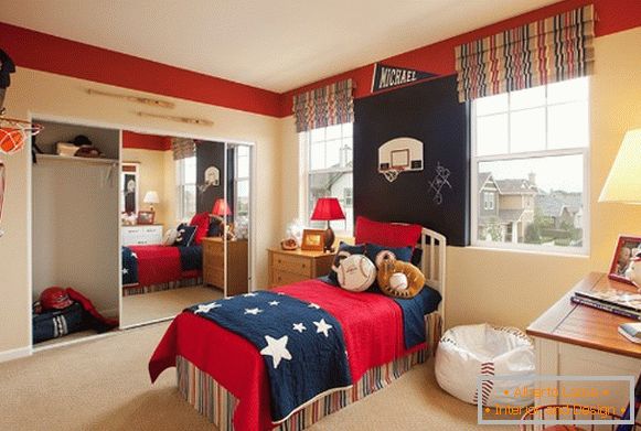 interno della camera da letto per bambini для мальчика в американском стиле
