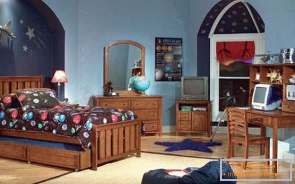 interior design elegante di una camera da letto per bambini per un adolescente