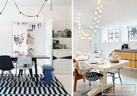 Idee di illuminazione per una cucina sala da pranzo in una casa privata