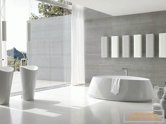 Bagno bianco in stile high-tech